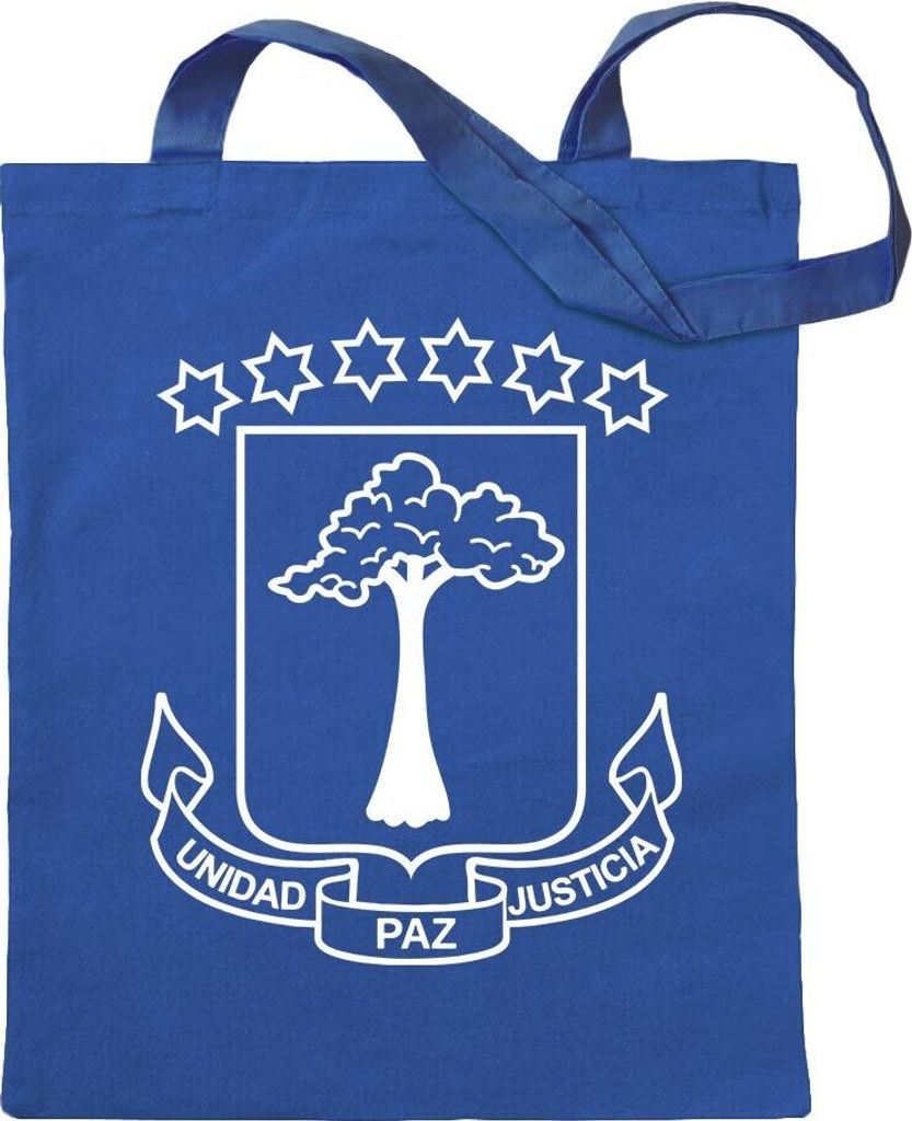 Kiwistar - Baumwolltasche - royalblau - Äquatorialguinea - Tragetasche Stoffbeutel Umhängetasche langer Henkel