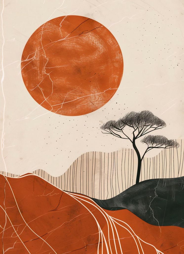 Plakat 40x55cm Afrikanischer Sonnenuntergang