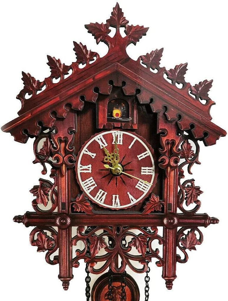 Kuckucksuhr Hausform Wanduhr Kuckucks Uhr Holz Retro Produktbild 6