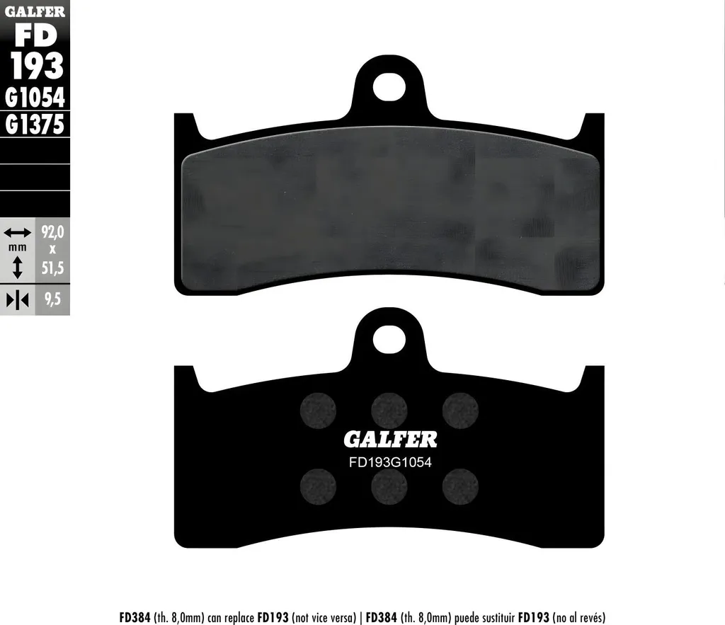 Plaquettes Galfer FD193G1054 semi-métal à haut mordant pour Honda CB 1300