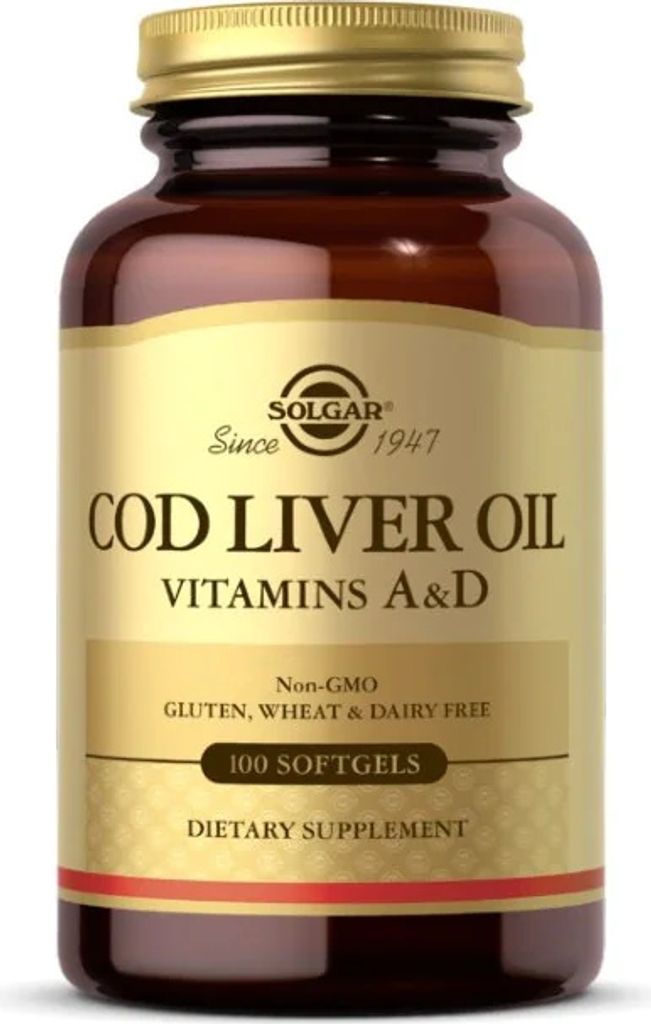 Lebertran (Vitamin A und D) 100 Weichkapseln Solgar Produktbild 