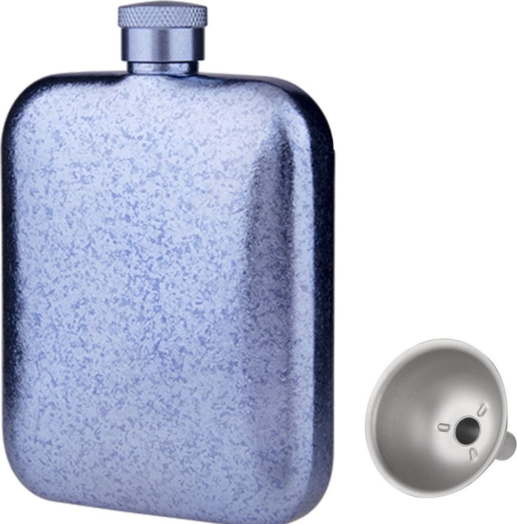 Titan-Flachmann mit Trichter, ultraleichter tragbarer Wein-Flachmann, Gesundheitsauswahl, Whisky-Flachmann fš¹r M?nner, Trinkflasche mit Schraubv...