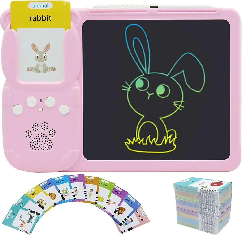 Cadeau Anniversaire Montessori : Cartes Flash et Tablette Rose 1-6 Ans Fille