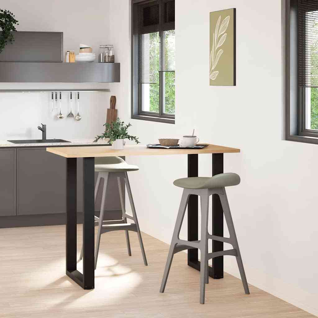 Gambe per tavolo da bar a forma di U 2 pz nere 60x(100-101) Immagine del prodotto 