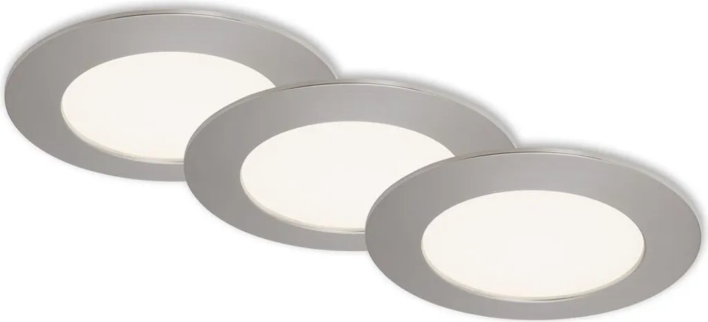 Lampada da incasso LED Set da 3 4000K IP44 8W plastica argento Briloner