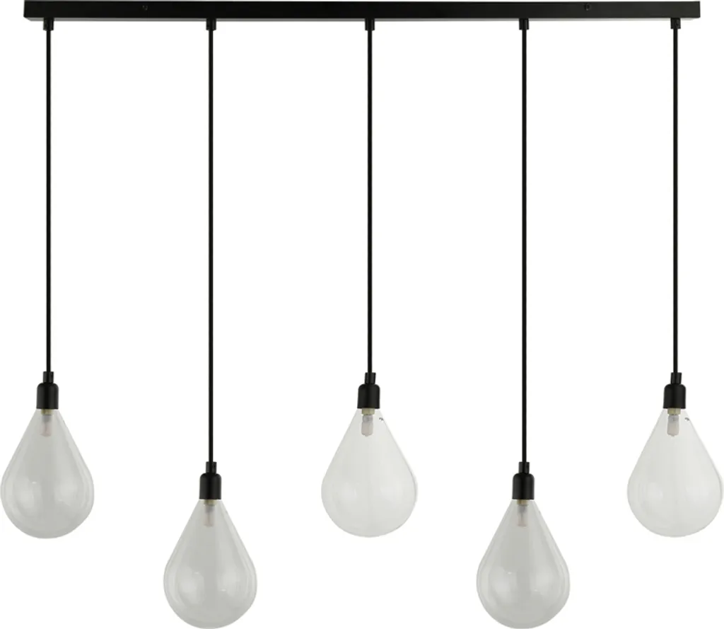 HOME DELUXE Suspension en verre CELIA - Luminaire 5 ampoules design