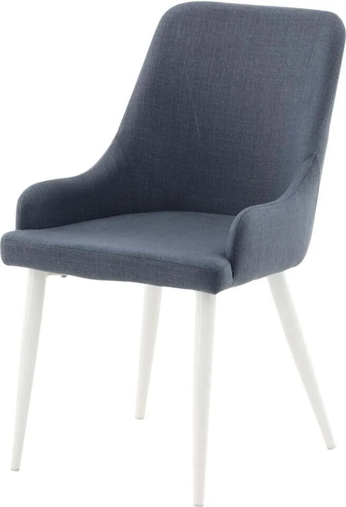 Chaise de salle à manger pour table familiale Plaza Bleu et Blanc