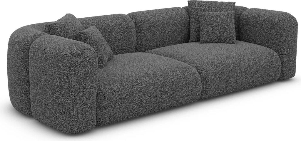 Bouclé 4-Sitzer Couch Belio Graphit