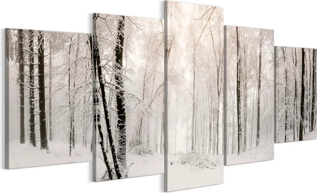 LUMASOUL Quadro Parete Inverno 200x100 cm | Tela 5 Pezzi Pronto Uso