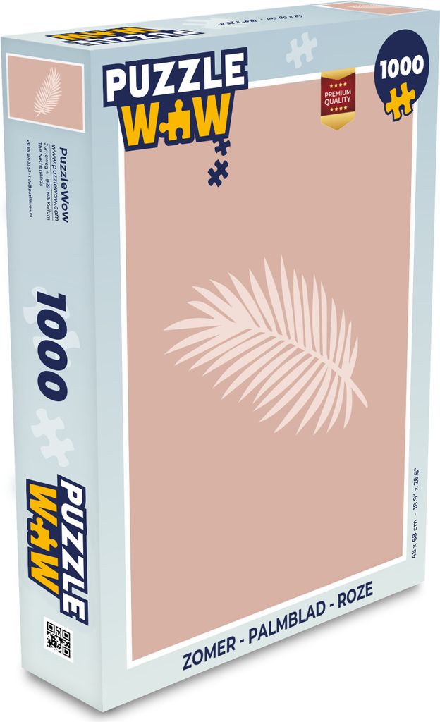 MuchoWow Puzzle 1000 Teile Sommer - Palmblatt - Rosa - Spielzeug - Alt und Jung - Spiele - Puzzeln