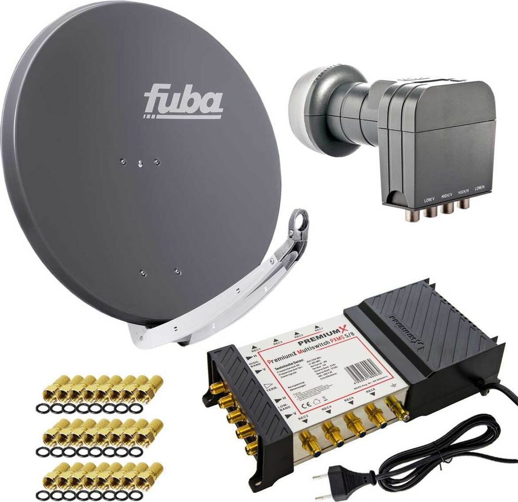 Fuba DAA 850 A Sat Anlage Alu Quattro LNB PremiumX 5/8 Produktbild 