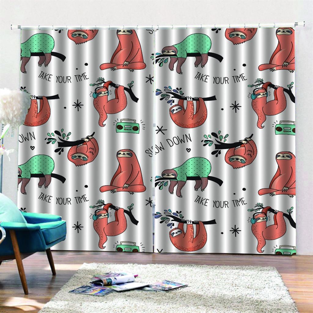 Icegrey 2 Stš¹ck Tiere Vorhang Verdunkelungsvorh?nge Duschvorhang Wohnzimmer Schlafzimmer Universalband Gardinen mit Haken, Stil 6, 400x213cm