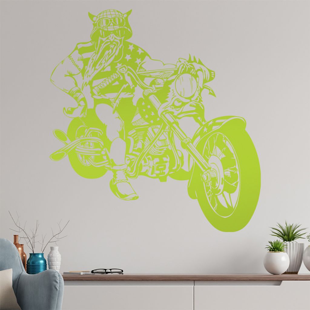 US Biker Wandtattoo in 6 Größen - Wandaufkleber Wall Sticker - Dekoration, Küche, Wohnzimmer, Schlafzimmer, Badezimmer