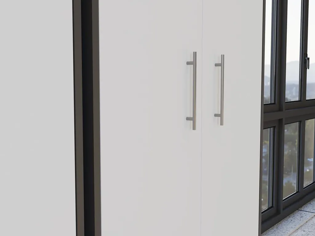 Bibliothèque de bureau RAINER bicolore anthracite blanc en bois robuste - 7