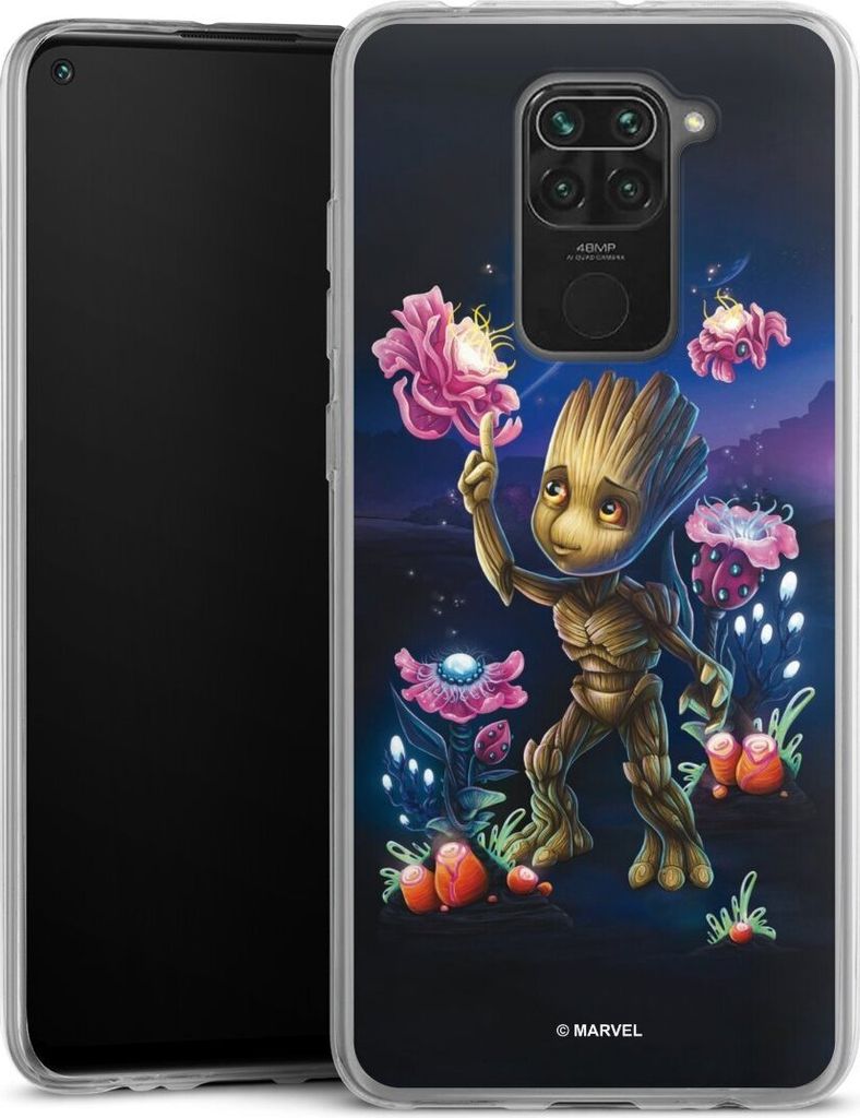 DeinDesign Slim Hülle für Xiaomi Redmi Note 9 Silikon Case Ultra Dünn Handyhülle Marvel Guardians Of The Galaxy Baby Groot