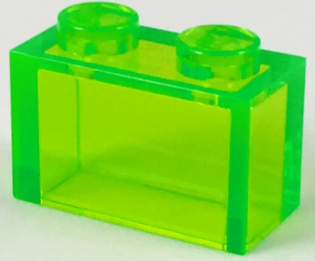 LEGO 3065 Brique 1x2 Trans-Light Green - Lot de 250 pièces transparentes