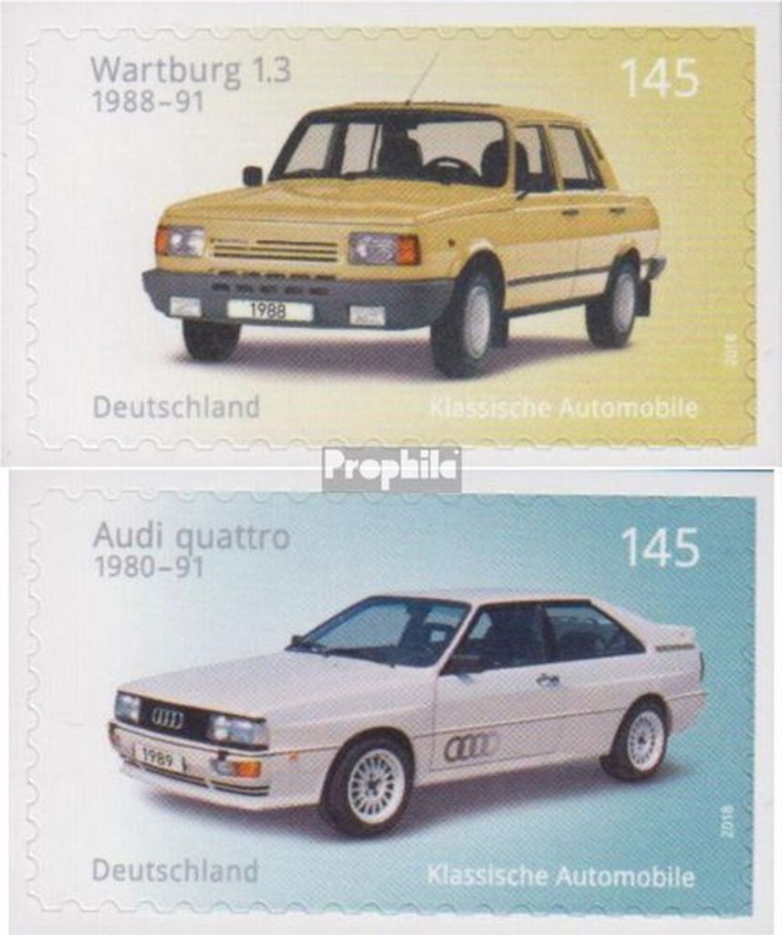 Briefmarken BRD (BR.Deutschland) 2018 Mi 3378-3379 (kompl.Ausg.) selbstklebende Ausgabe gestempelt Klassische deutsche Automobile