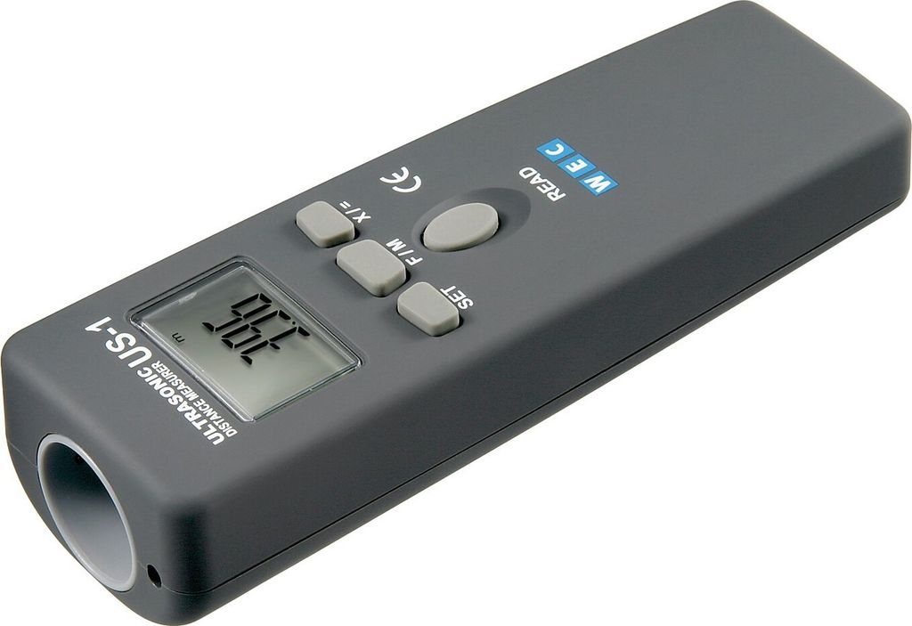Fixpoint 77143 Ultraschall Entfernungsmesser, Grau - für Abstands-, Volumen- und Flächenberechnung mittels Laser