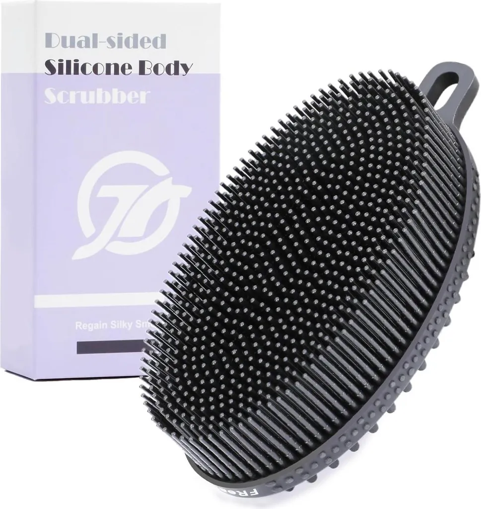 Spazzola Doccia Silicone Bifacciale - Nero Igienico per Tutta la Famiglia