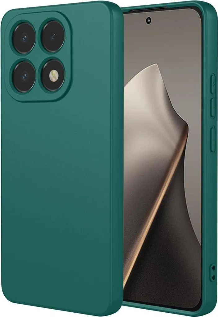 Custodia per Xiaomi 15T - Cover posteriore in silicone Phonesta Soft Silk - Verde scuro