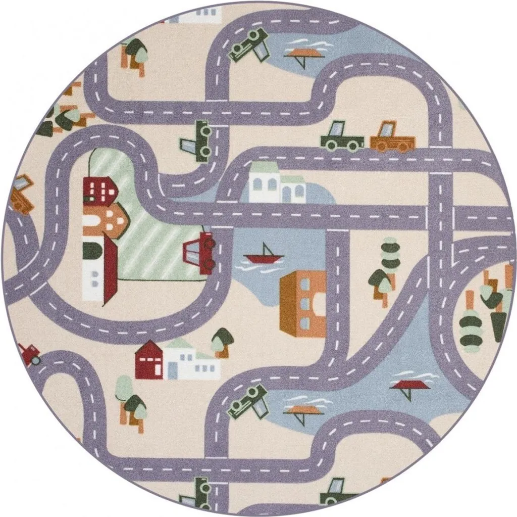 Tapis rond pour enfants Scanroad 39 - Grand diamètre 200 cm pour jouer