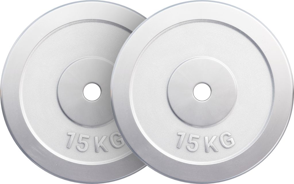 GORILLA SPORTS Hantelscheiben - 30 kg Set, 2 x 15 kg Gewichte, 30/31mm Bohrung, aus Chrom - Gewichtsscheiben
