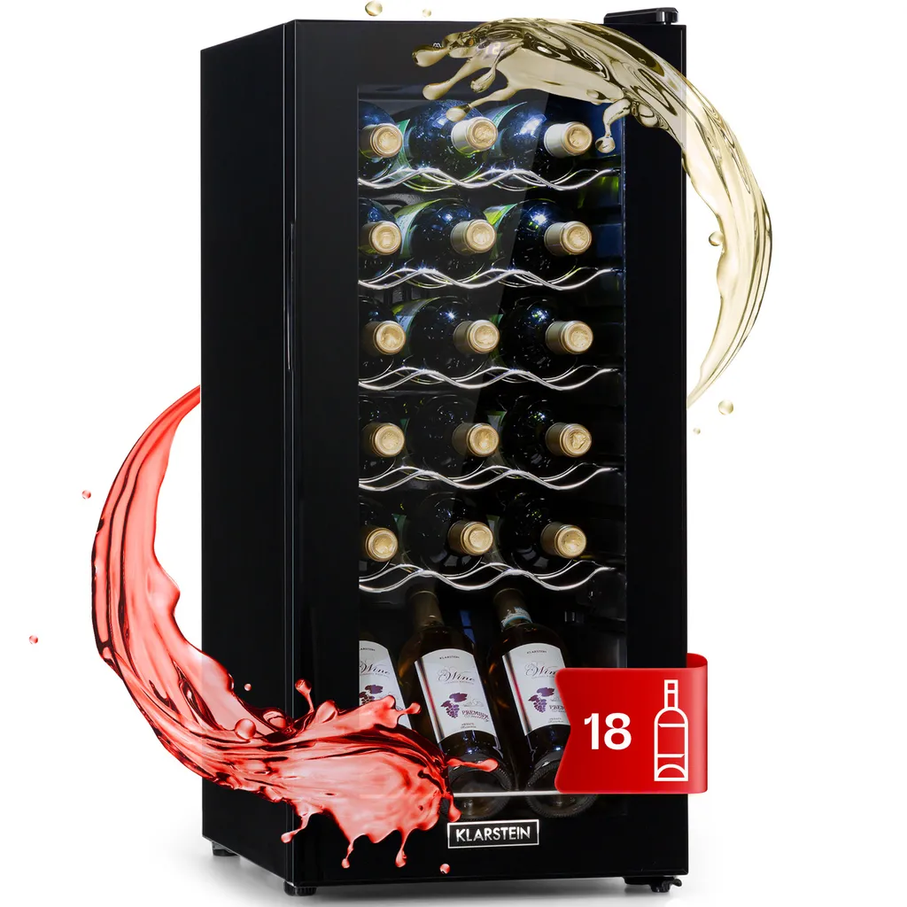 Petite Cave à Vin 18 Bouteilles - Mini Frigo de Vieillissement 50 Litres