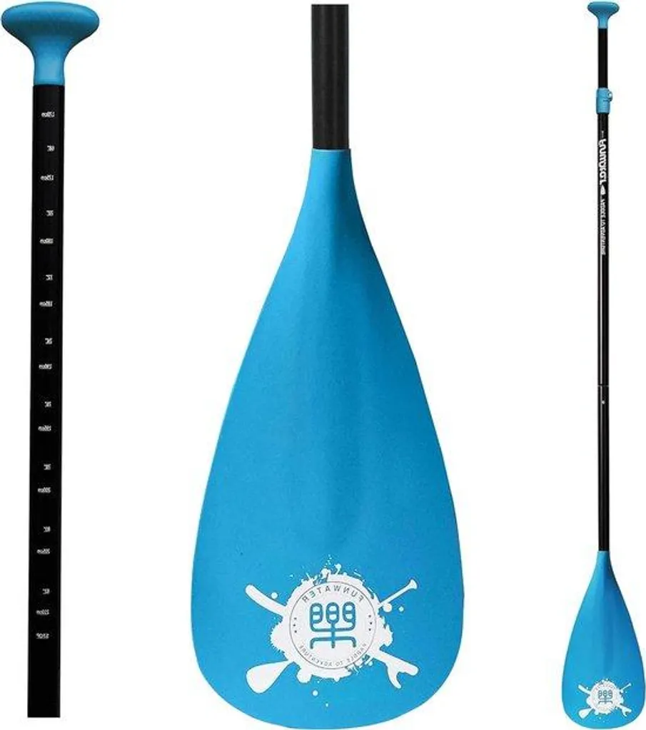 Pagaie de SUP 3 parties réglable en fibre de carbone noire modèle SP30