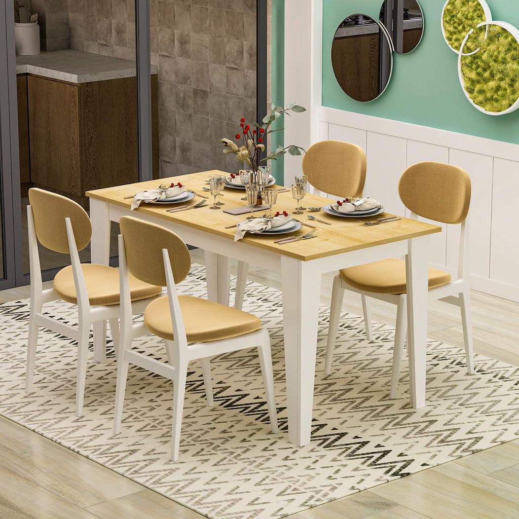HOMIDEA SHIMAL Esstisch Küchentisch für 4 Personen Modernes Produktbild 