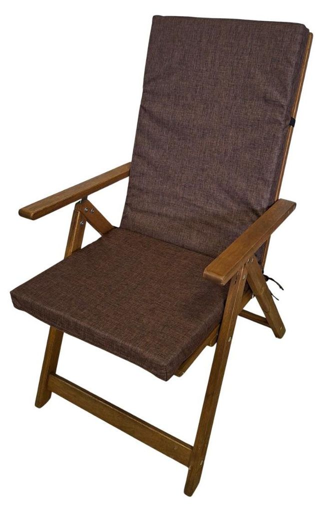 Waterproof Oxford Garden Deck Chair Cushion, Chocolate, Kodura