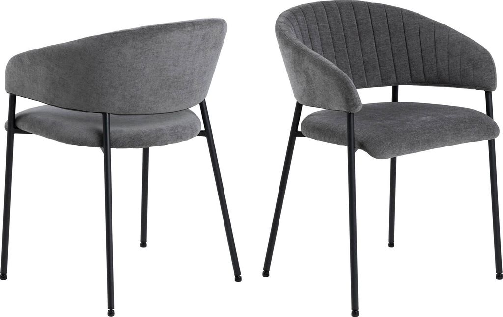 Ann Esszimmerstuhl mit Armlehne grau.