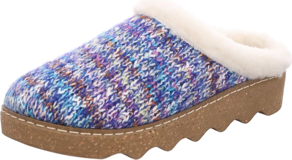 Rohde Damen Clog Warmfutter Pantolette Textil Strickoptik kuschelig Foggia-D 6116, Größe:38 EU, Farbe:Blau