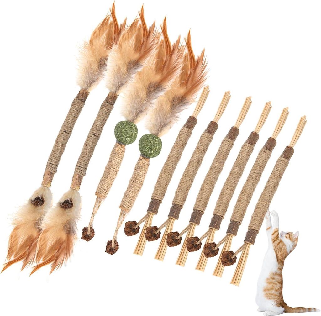 Kauwsticks für Katzen - 10 Stück - Gegen schlechten Atem - Zahnpflege - Natürlich - Sicher