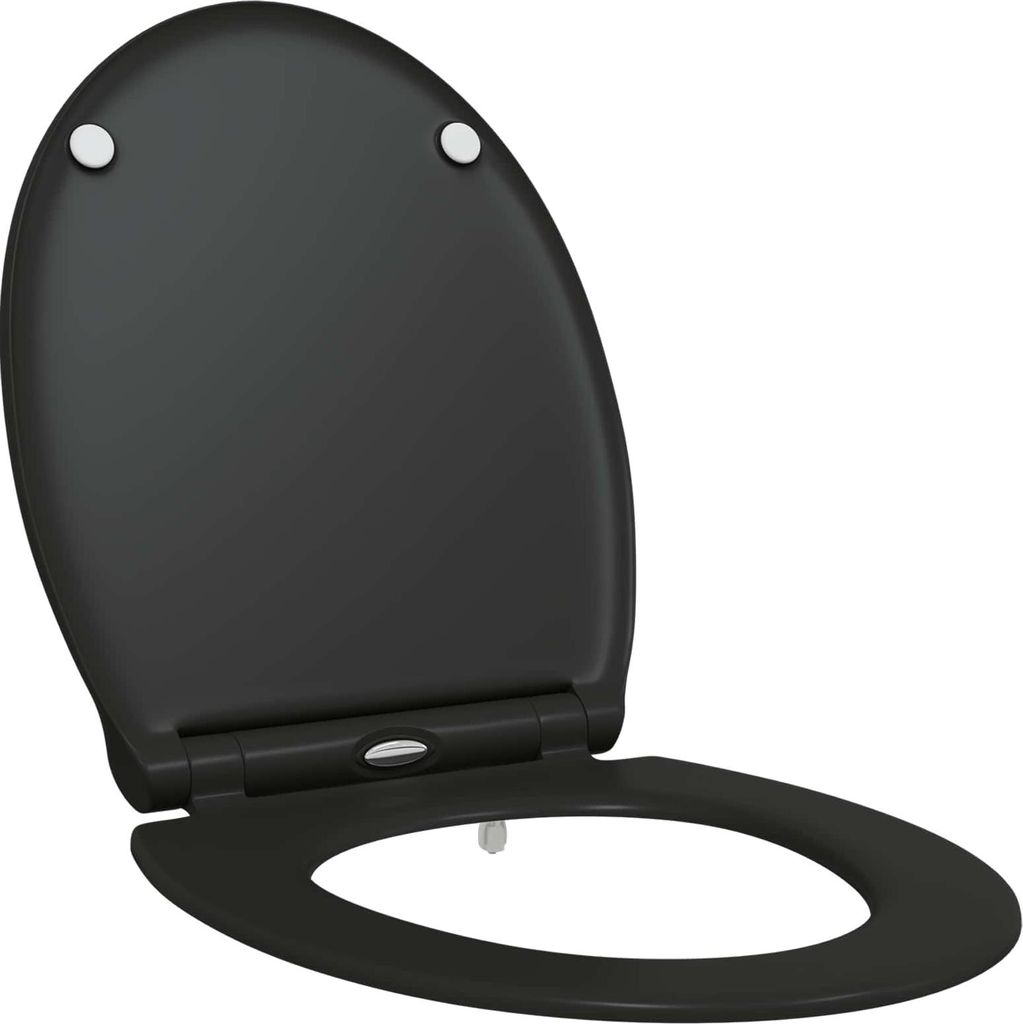 Toilettensitz Schwarz 47 x 37,5 x 3,8 cm Duroplast