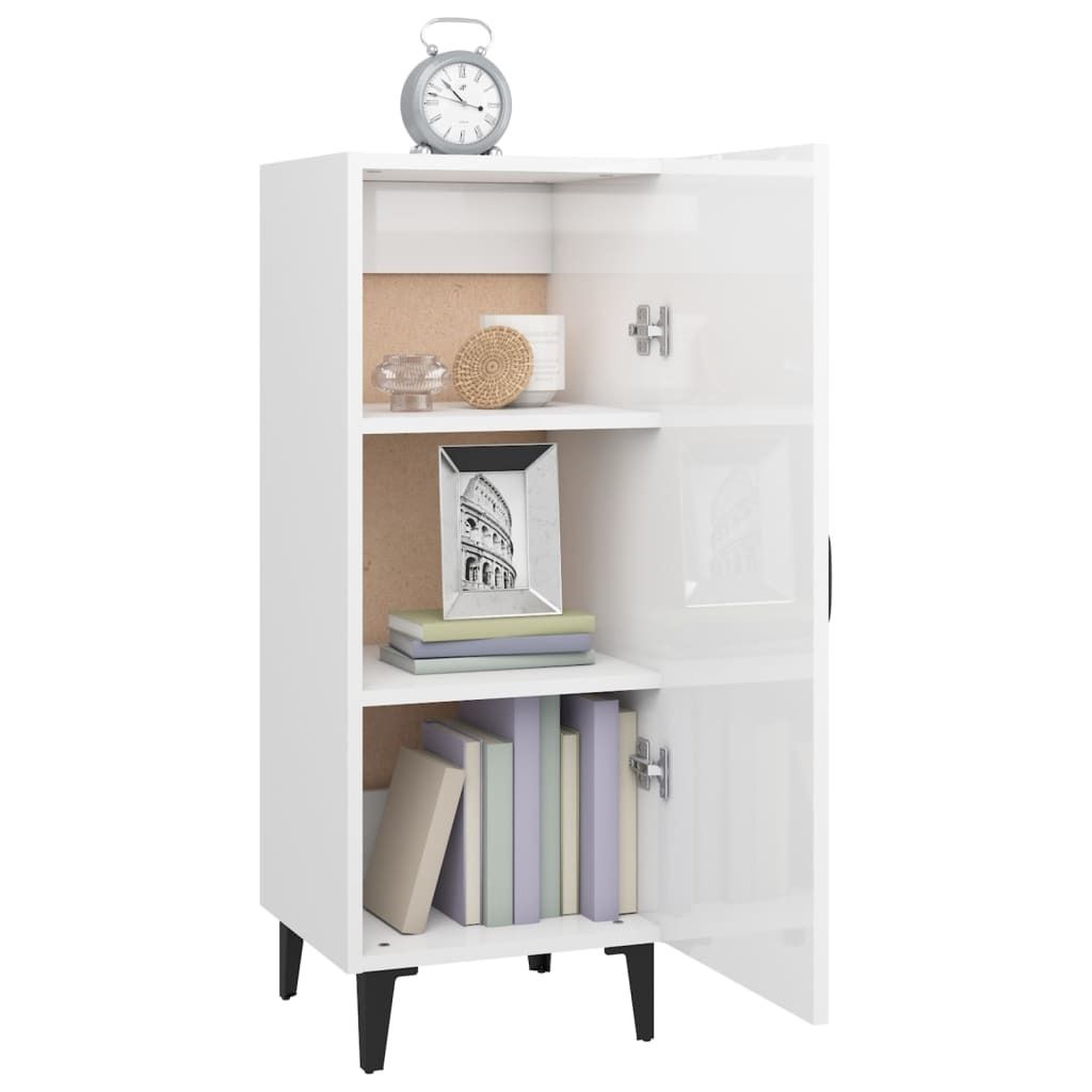 vidaXL Kredens biały wysoki połysk 34,5x34x90 cm materiał Zdjęcie produktu 3