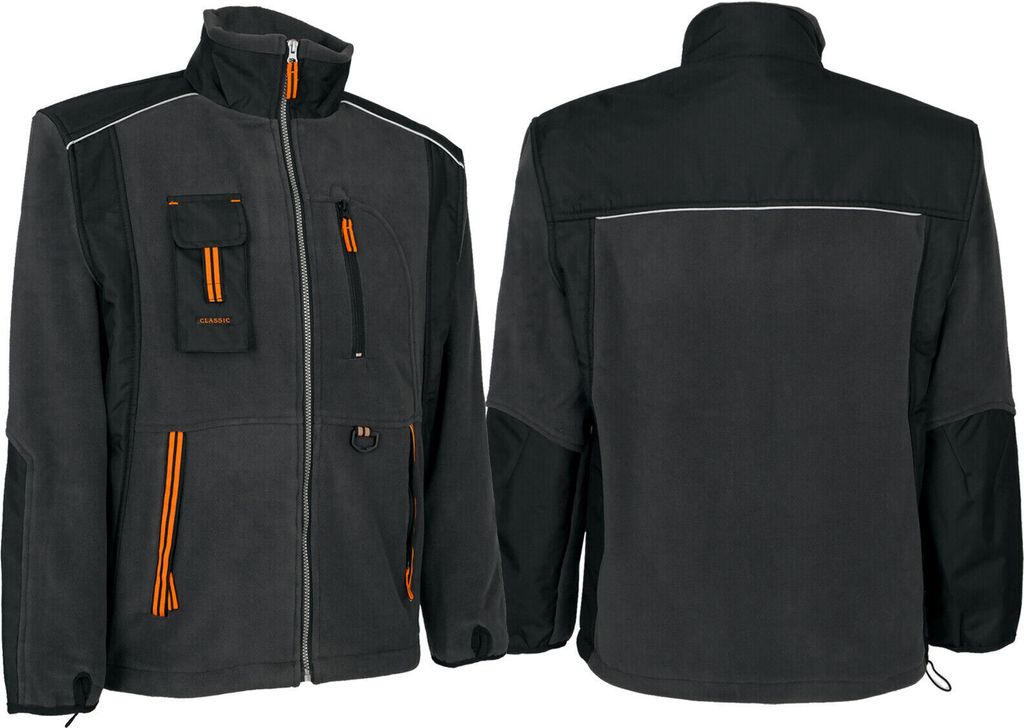 Warme Fleecejacke Arbeitsjacke Sweatjacke Berufsjacke Reflexstreifen (POL-CLAS) Gr. M