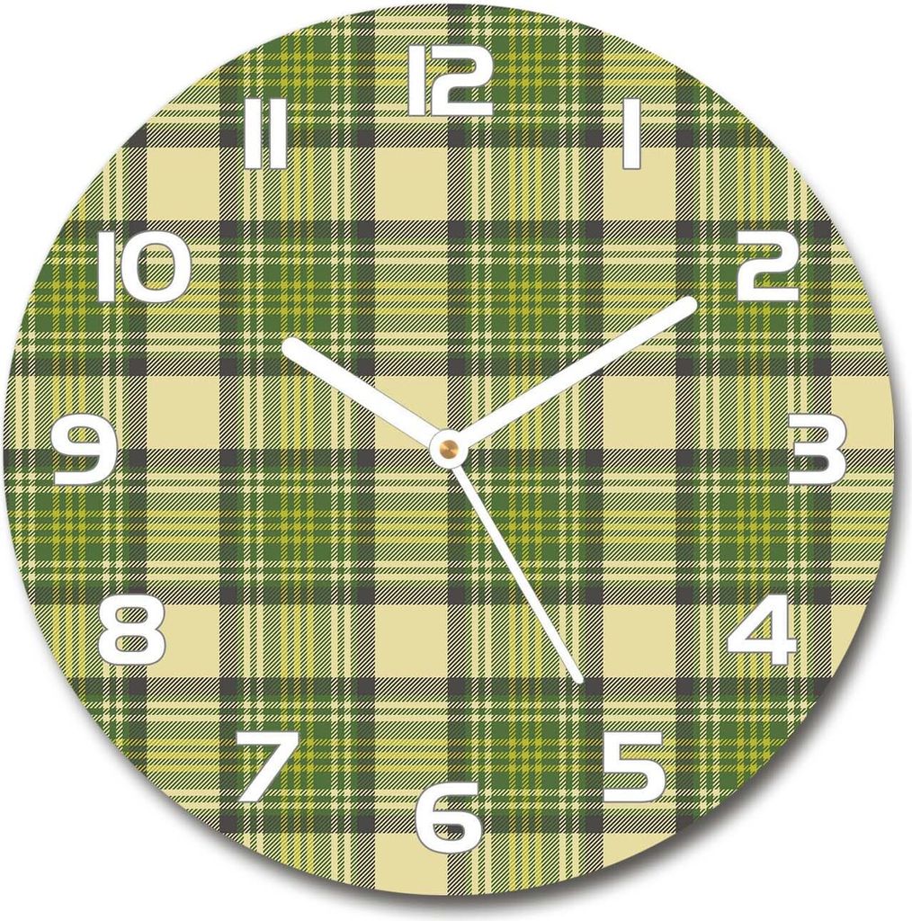 Wanduhr aus Glas 30fi Glasbild Glasuhr Gehärtetes Glas - weisse-zeiger - Green trellis