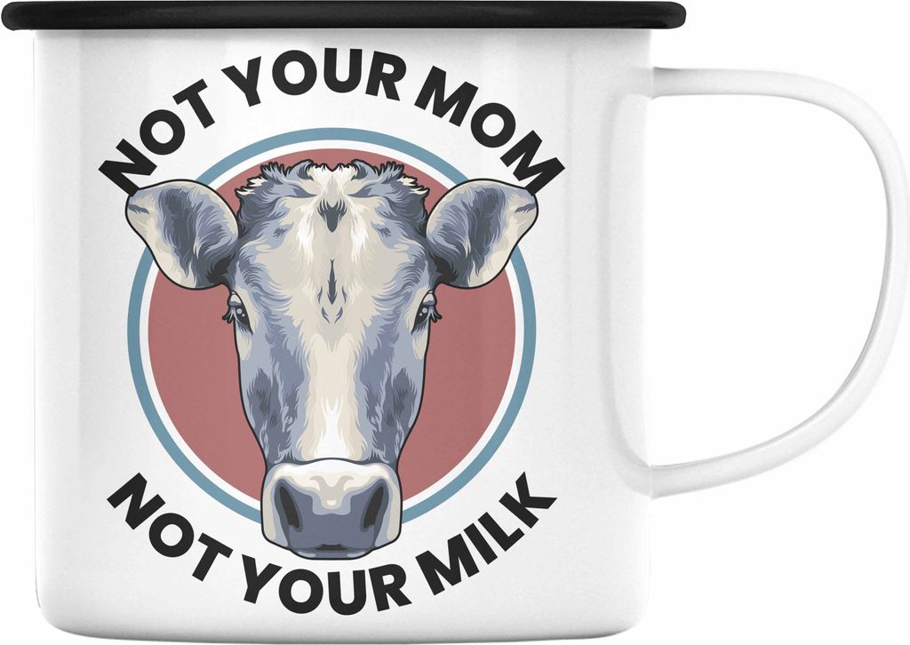 Trendation - Veganer Geschenk Lustige Emaille Tasse Vegetarier Geschenkidee Emaille Tasse Lustig für Geschenkset oder Geschenkbox Vagenerin Not Yo...