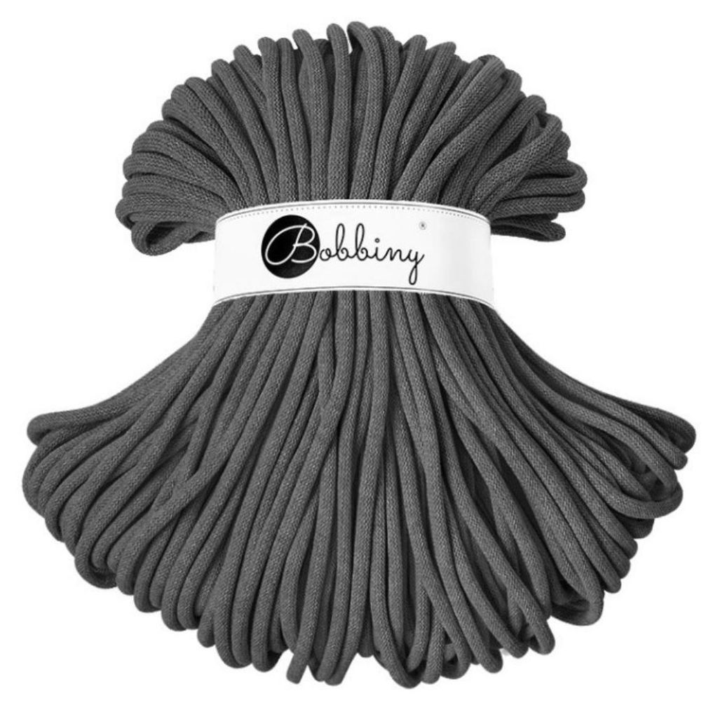 Bobbiny Jumbo 9 mm 100 m Charcoal Schnur Produktbild 