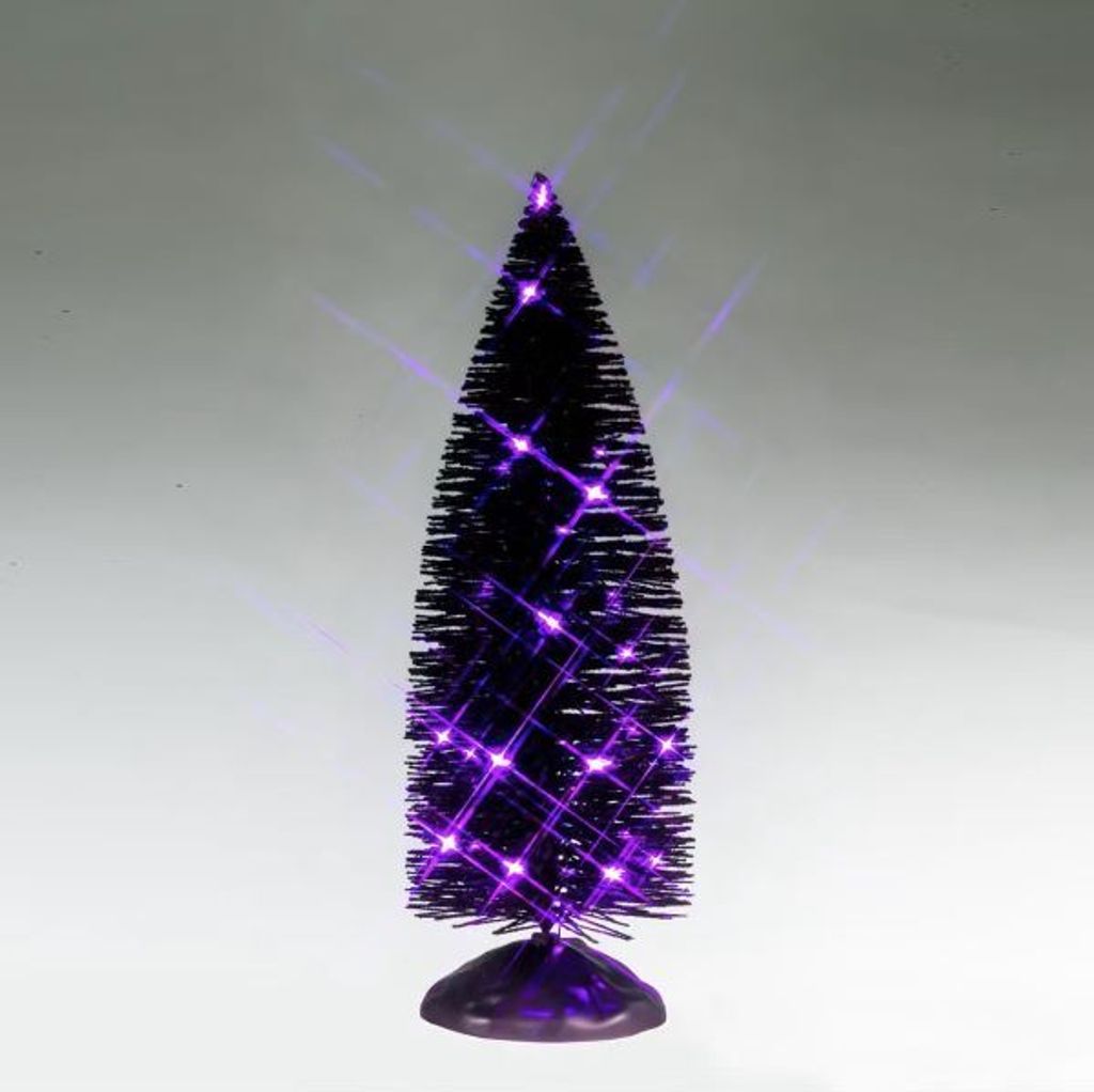 LEMAX - Black Bristle Tree With Purple Lights