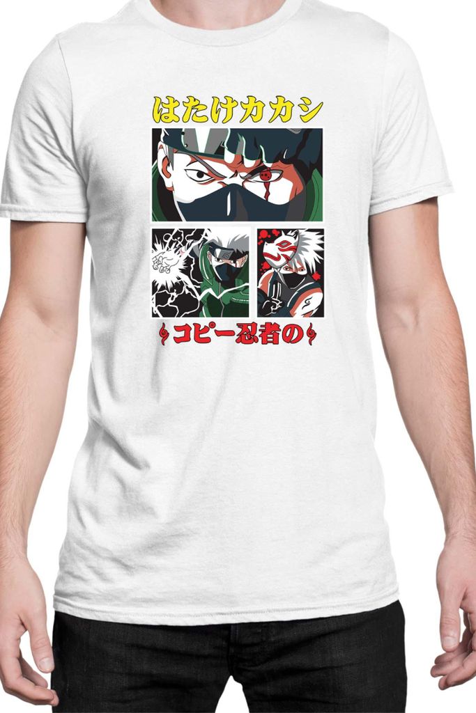 Herren T-Shirt Naruto Kakashi Hatake 08, Man 2XL / Weiß