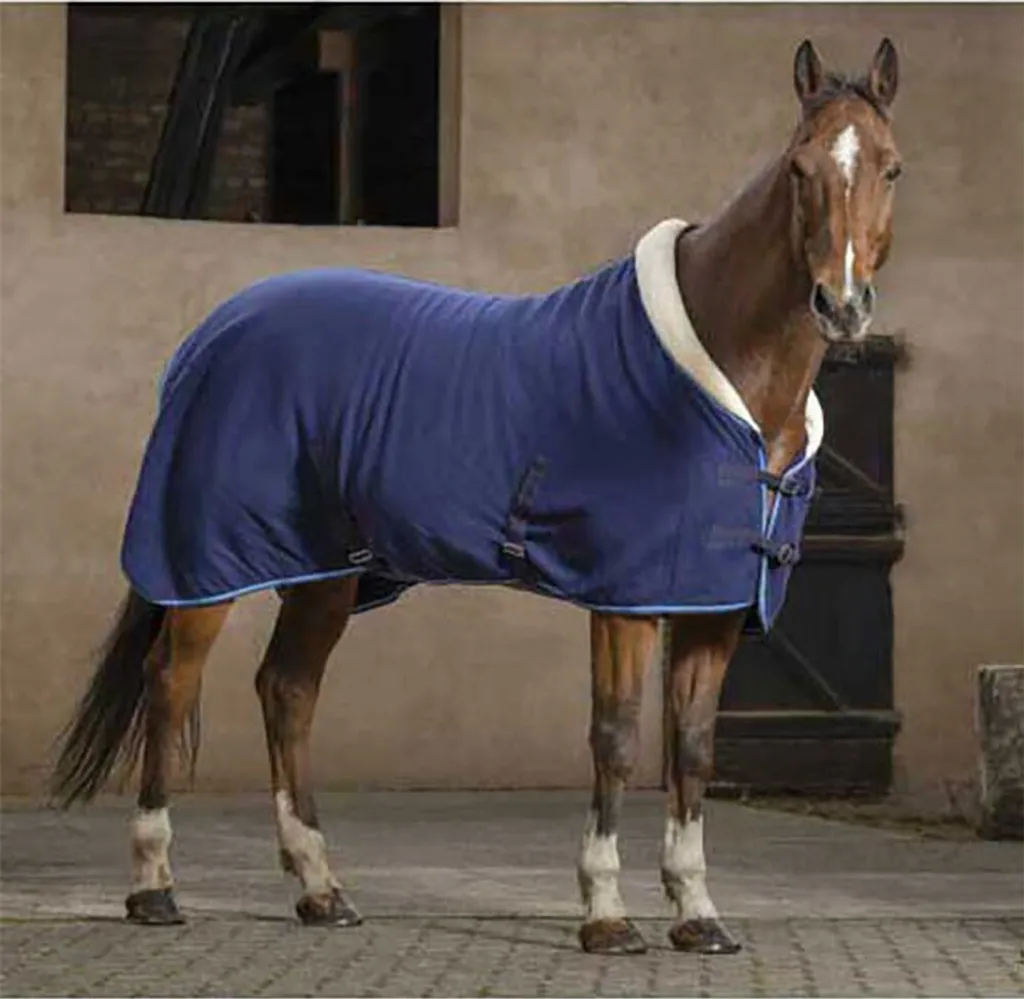 Couverture anti-frottement Riding World Equithème bleu marine box