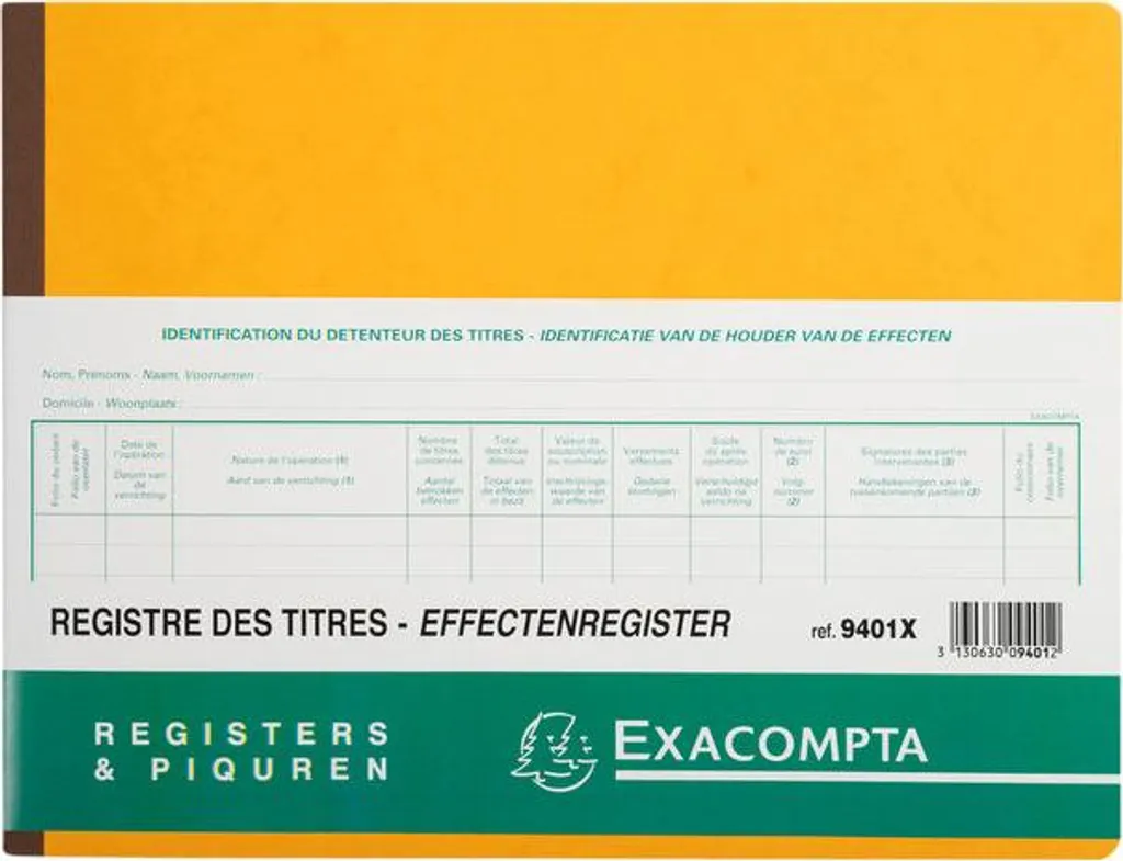 Répertoire Exacompta BV SLR 80 feuilles 240x320 à pochettes cristal x5