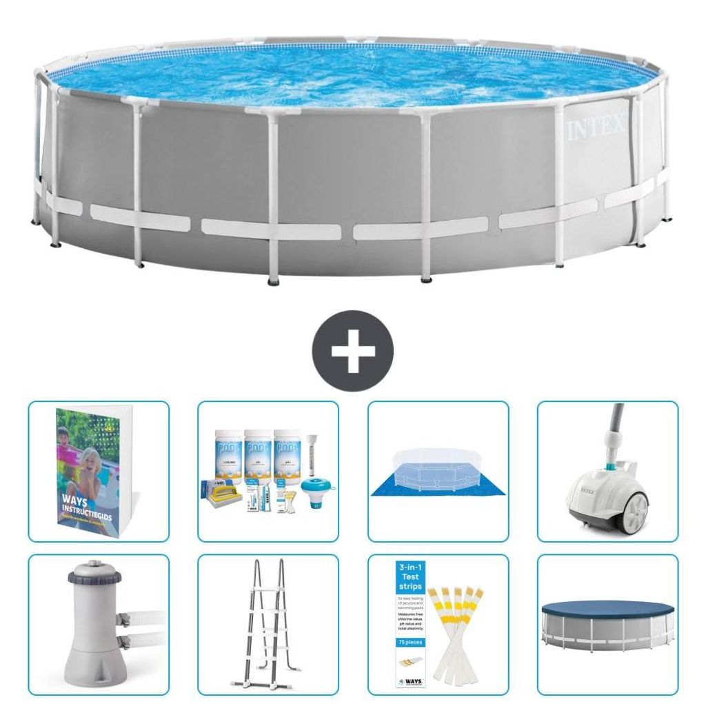 Prism Frame Pool Rund - 457x122 cm - 9-teilig S658