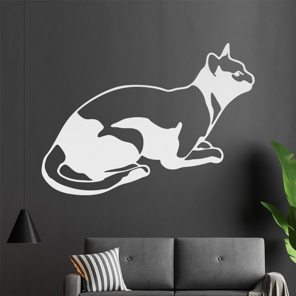 KIWISTAR Katze liegt - Kitty Cat Kater Wandtattoo in 6 Größen - Wandaufkleber Wall Sticker - Dekoration, Küche, Wohnzimmer, Schlafzimmer, Badezi...