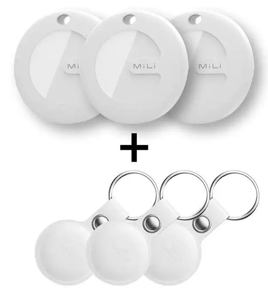 Pack 3 trackers Bluetooth pour clés et sac avec pochette cuir blanc chic