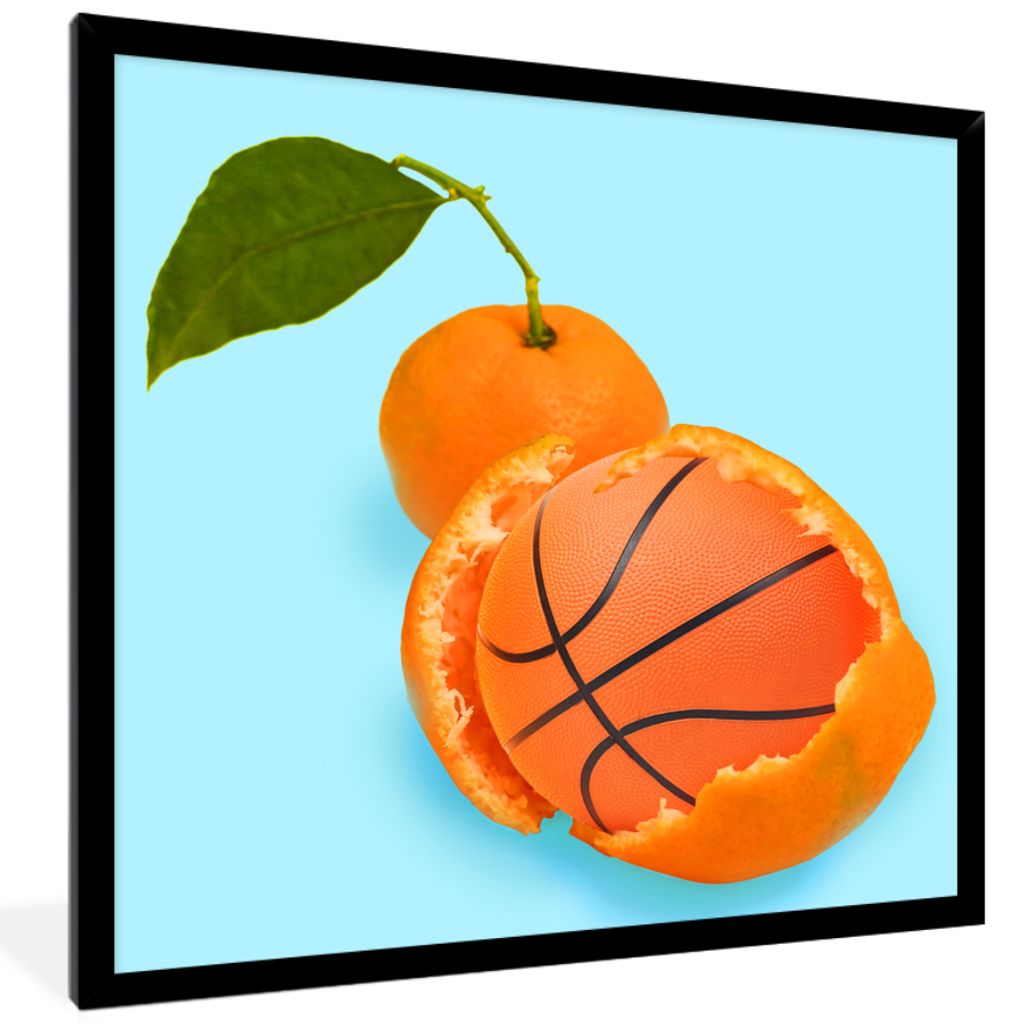 MuchoWow® Gerahmtes Poster Basketball - Orange - Obst - Produktbild 