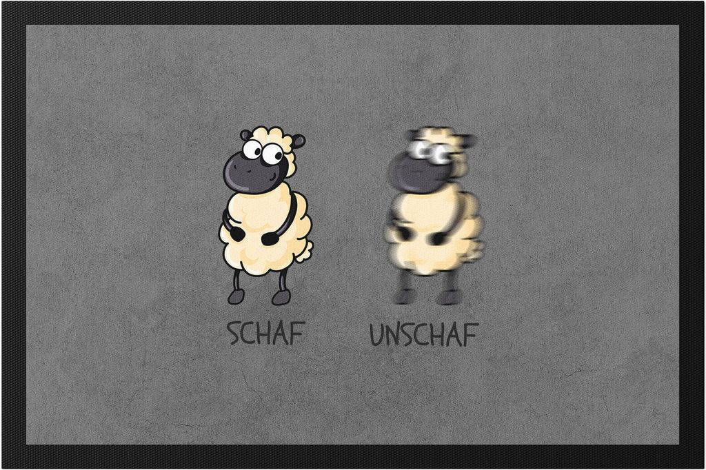 Schaf Unschaf Lustig Wortwirt Wortspiel Fotograf Geschenk Fotografie Fußmatte