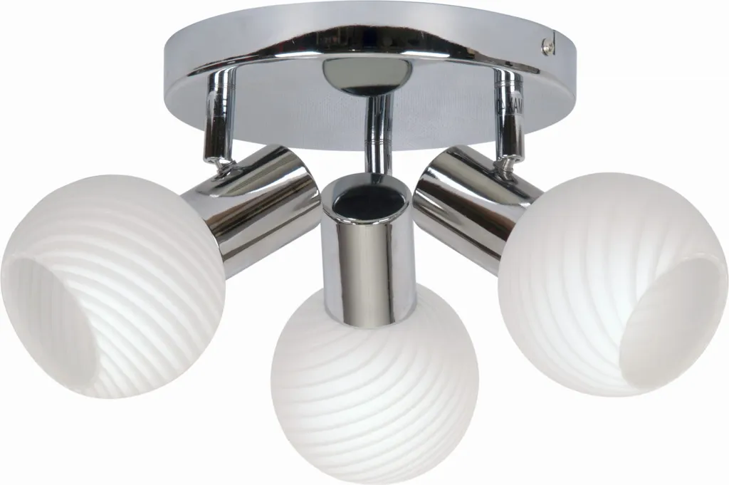 Plafonnier en métal blanc et chrome TURNO 3 sources E14 design moderne