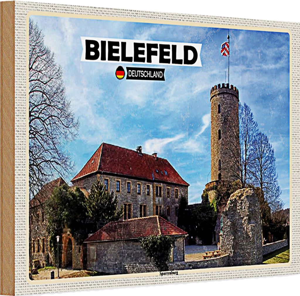 Holzschild Städte Berlin Hauptstadt Sparrenburg 20x30cm